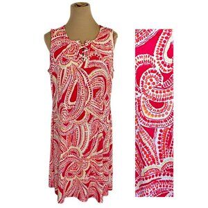 Chico's Casual Shift Dress Size 2 (12) Pink Paisley Sleeveless